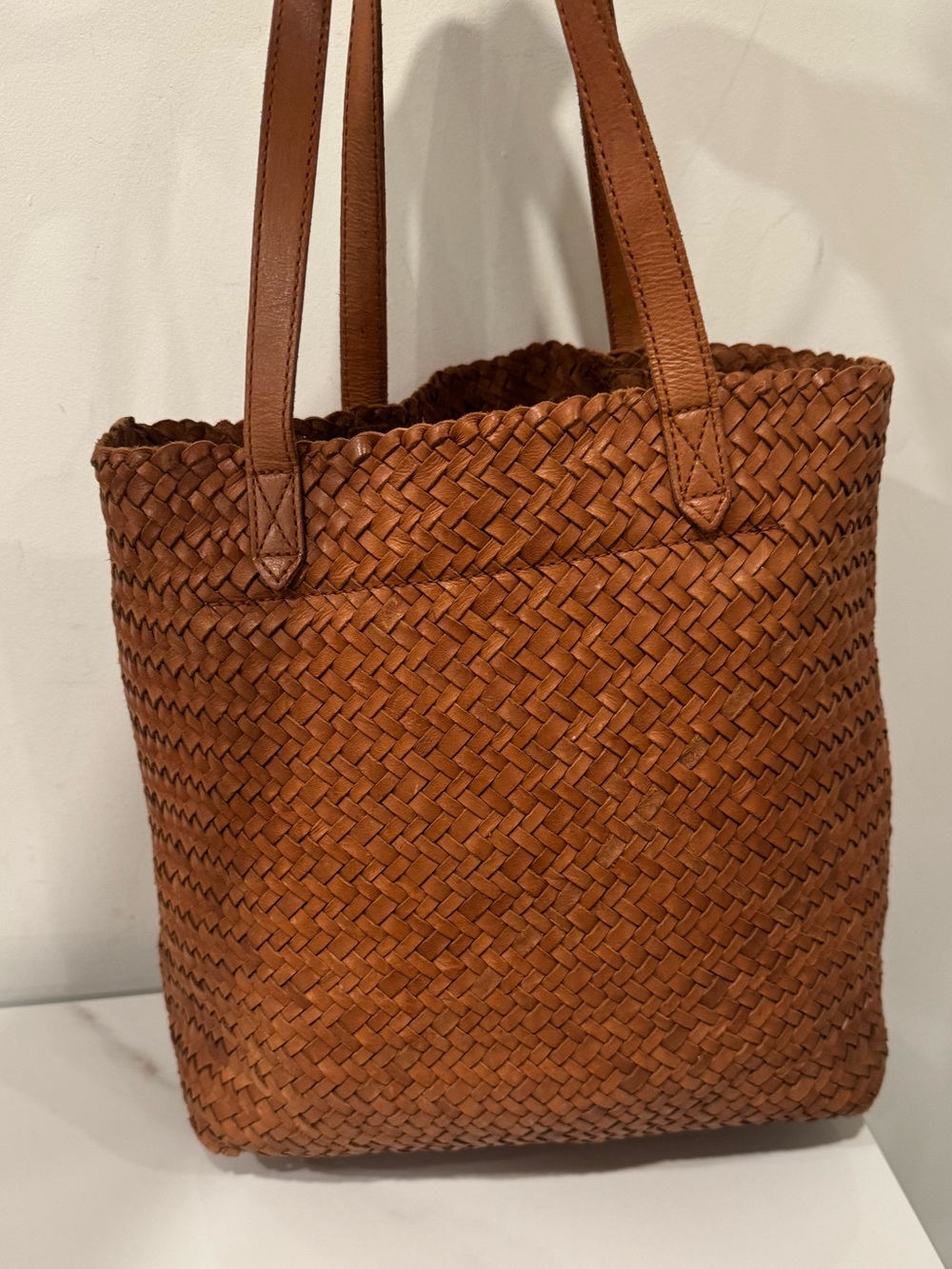 Leather Madewell Transport Tote Woven Leather Edition - Picture 5 of 11